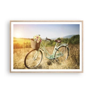 Plagát v ráme zo svetlého duba - Chvíľu tu zostanem - 100x70 cm