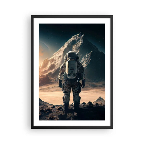 Plagát v čiernom ráme - Astronaut na cudzej planéte v hviezdnom svetle - 50x70cm - Nová výzva - Moderná nástenná dekorácia do obývacej izby a spálne ARTTOR