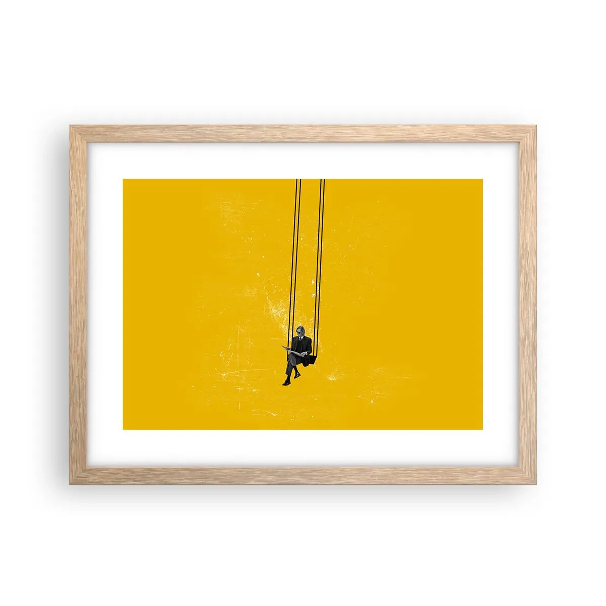 Plagát v ráme zo svetlého duba - Deň ako každý iný - 40x30 cm