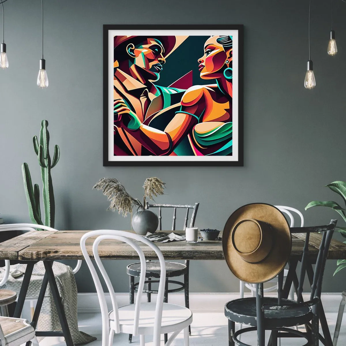 Plagát v čiernom ráme - V rytme srdca - 60x60 cm