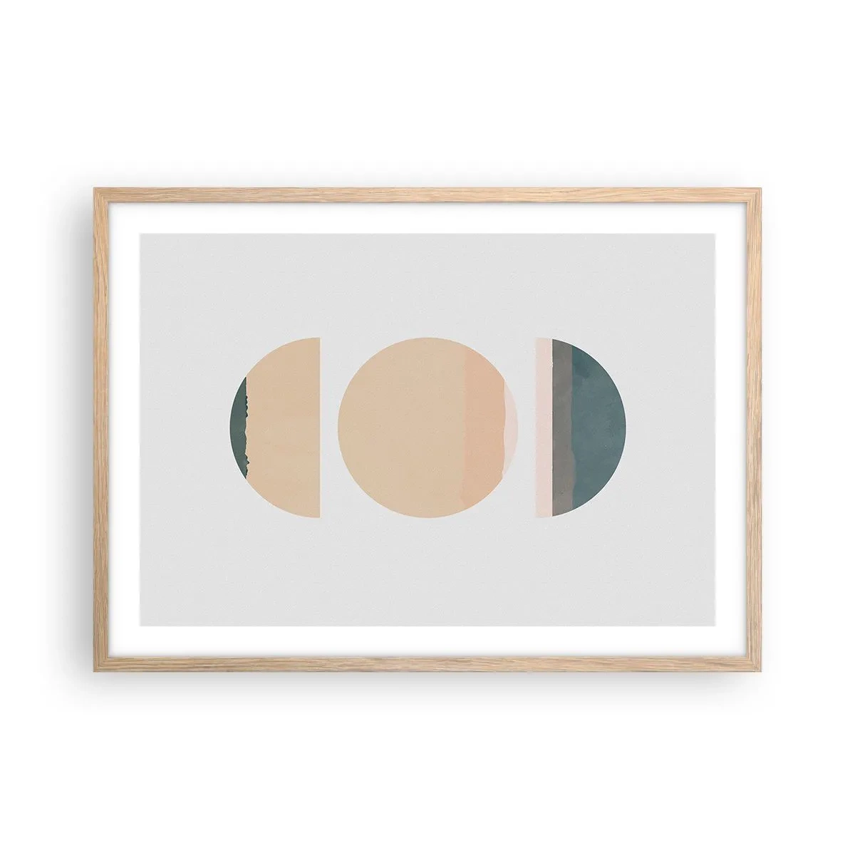 Plagát v ráme zo svetlého duba - Kruh za kruhom - 70x50 cm