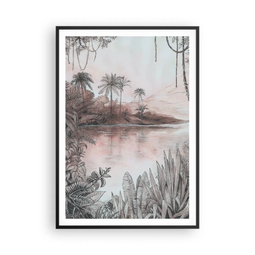 Plagát v čiernom ráme - Denník cestovateľa z 19. storočia - 70x100 cm