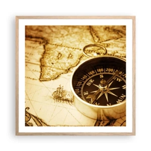 Plagát v ráme zo svetlého duba - Na východ alebo na západ? - 60x60 cm