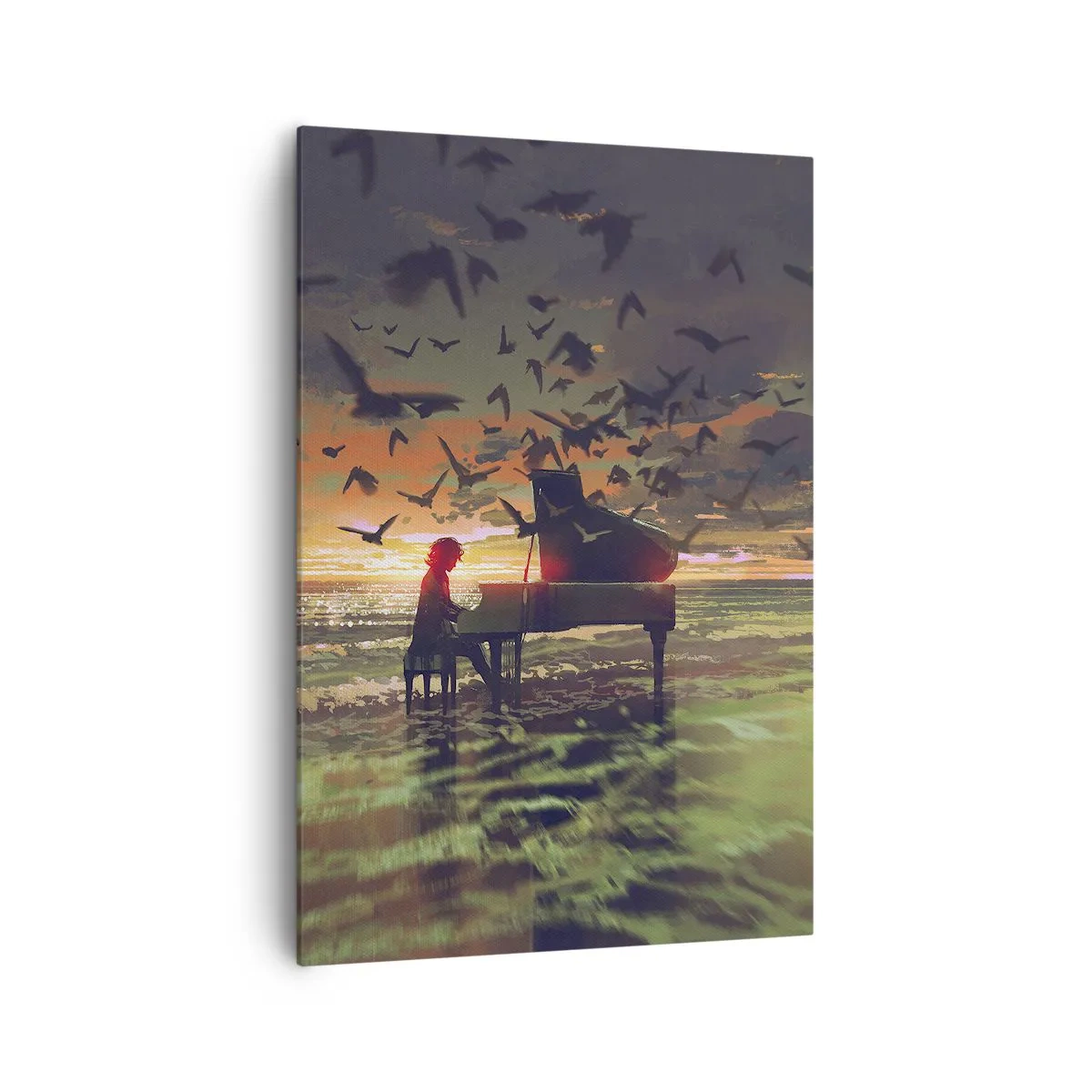 Obraz na plátne - Koncert na piano a vlny - 70x100 cm