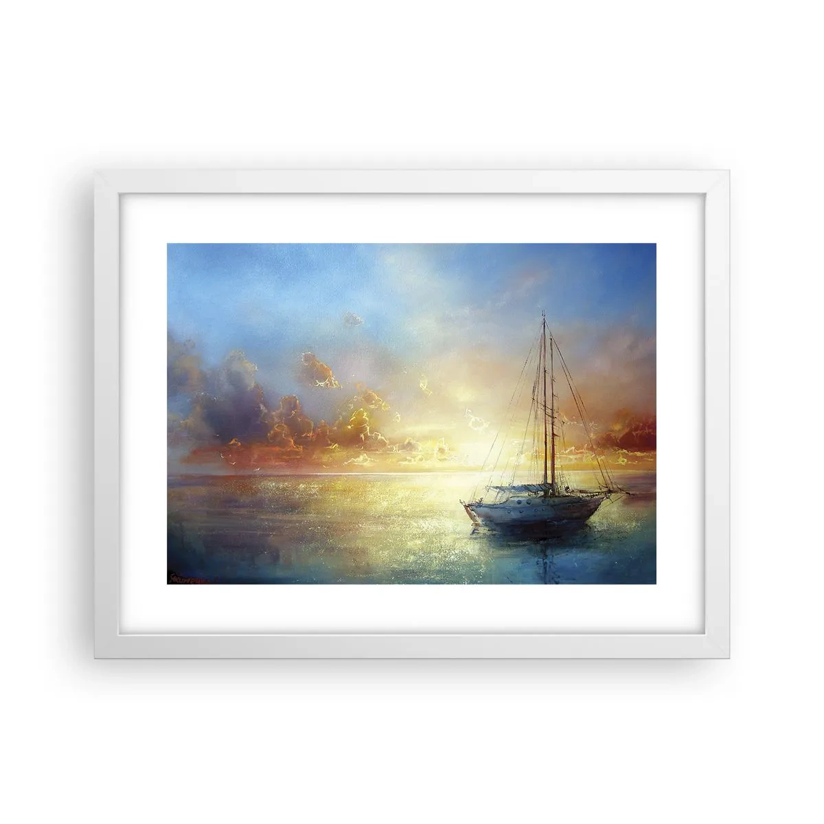 Plagát v bielom ráme - V zlatom zálive - 40x30 cm