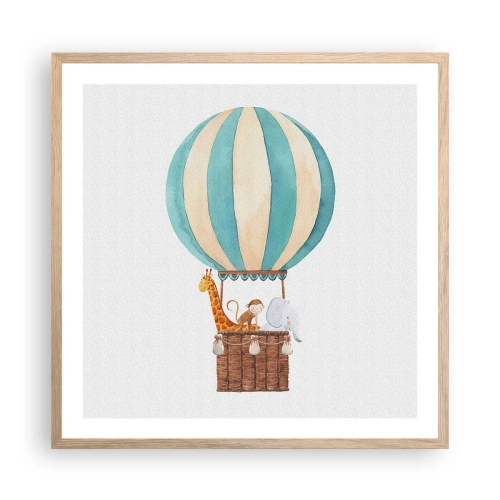 Plagát v ráme zo svetlého duba - Fantastický výlet - 60x60 cm