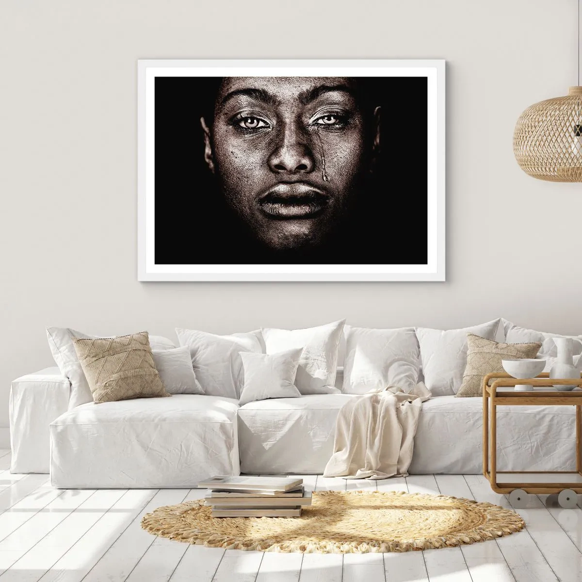 Plagát v bielom ráme - Jedna slza - 100x70 cm