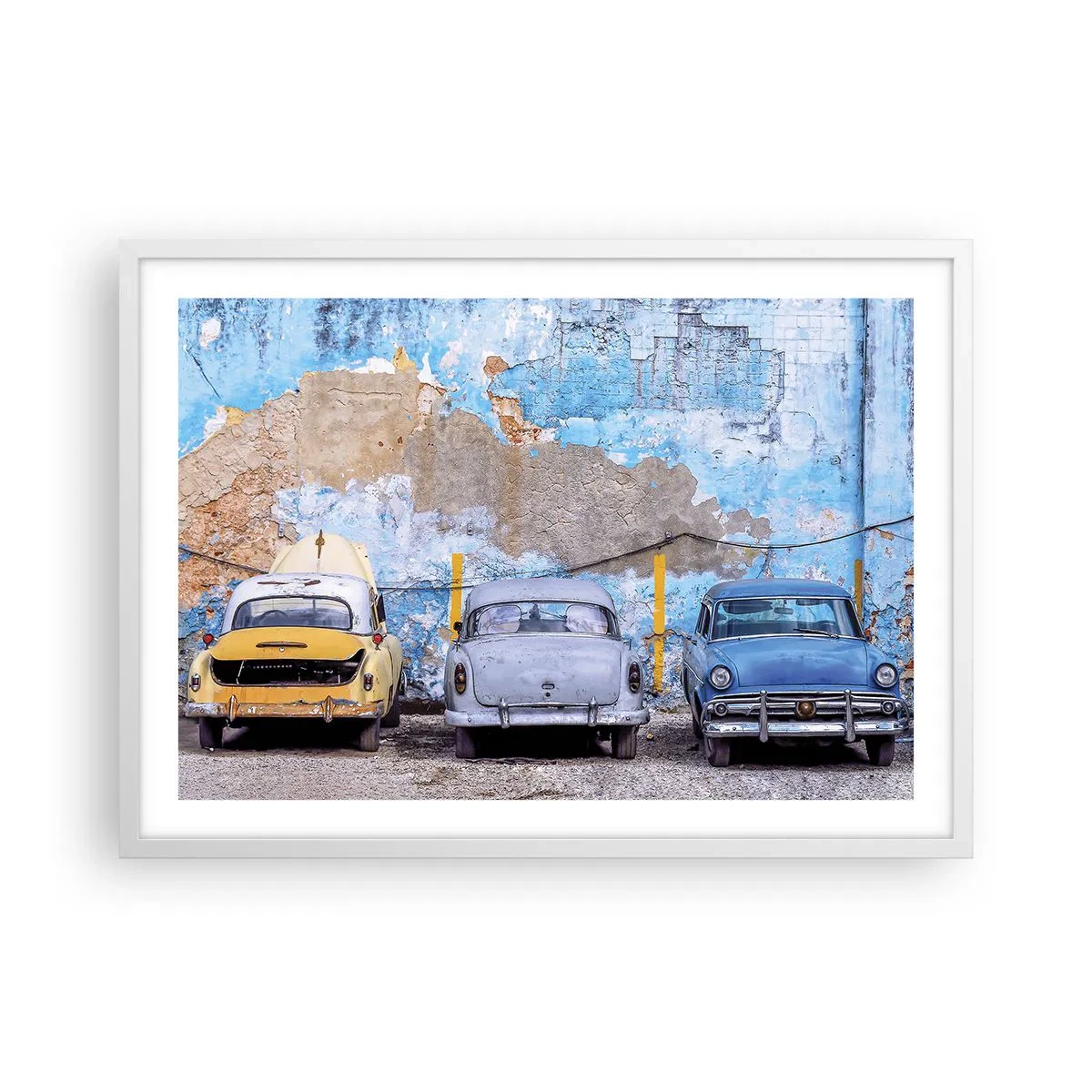 Plagát v bielom ráme - Stretnutie veteránov - 70x50 cm