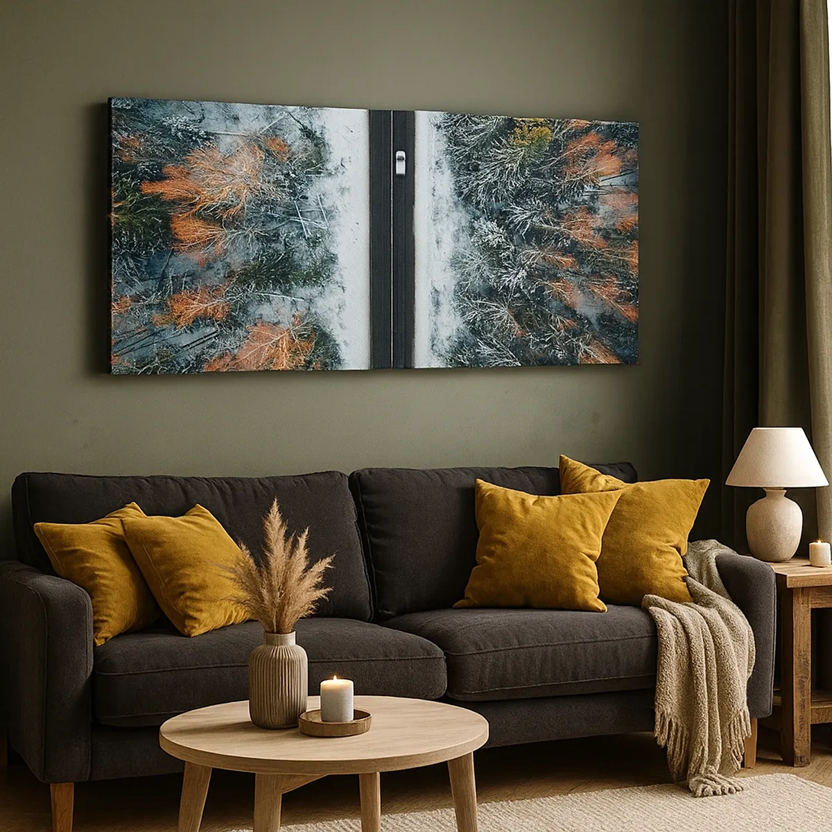 Obraz na plátne - Cez zimný les - 30x30 cm