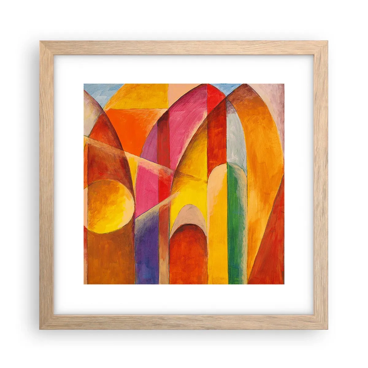 Plagát v ráme zo svetlého duba - Katedrála slnka - 30x30 cm