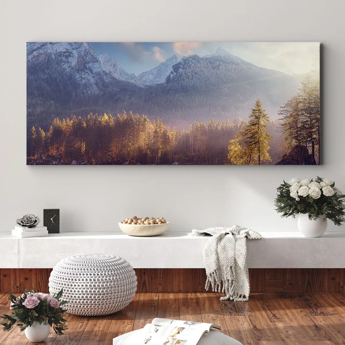 Obraz na plátne - V horách a údoliach - 160x50 cm