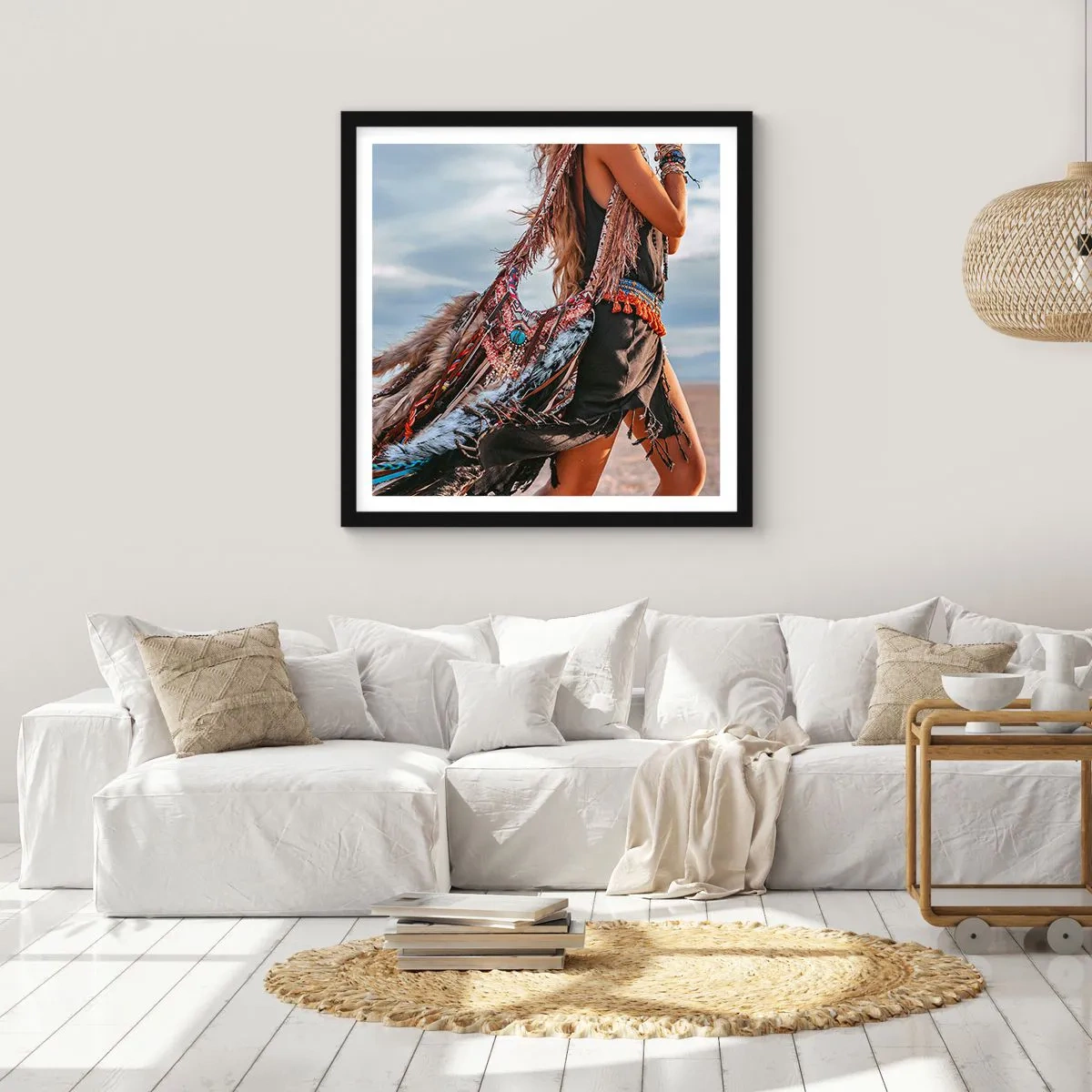 Plagát v čiernom ráme - Šamanovo dievča - 60x60 cm