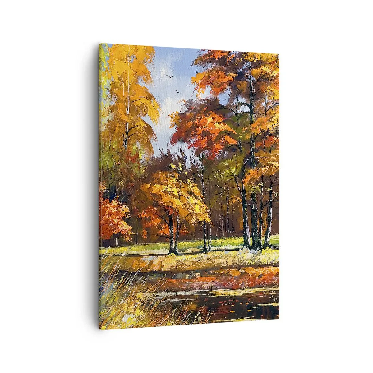 Obraz na plátne - Krajinka v zlatej a hnedej - 50x70 cm
