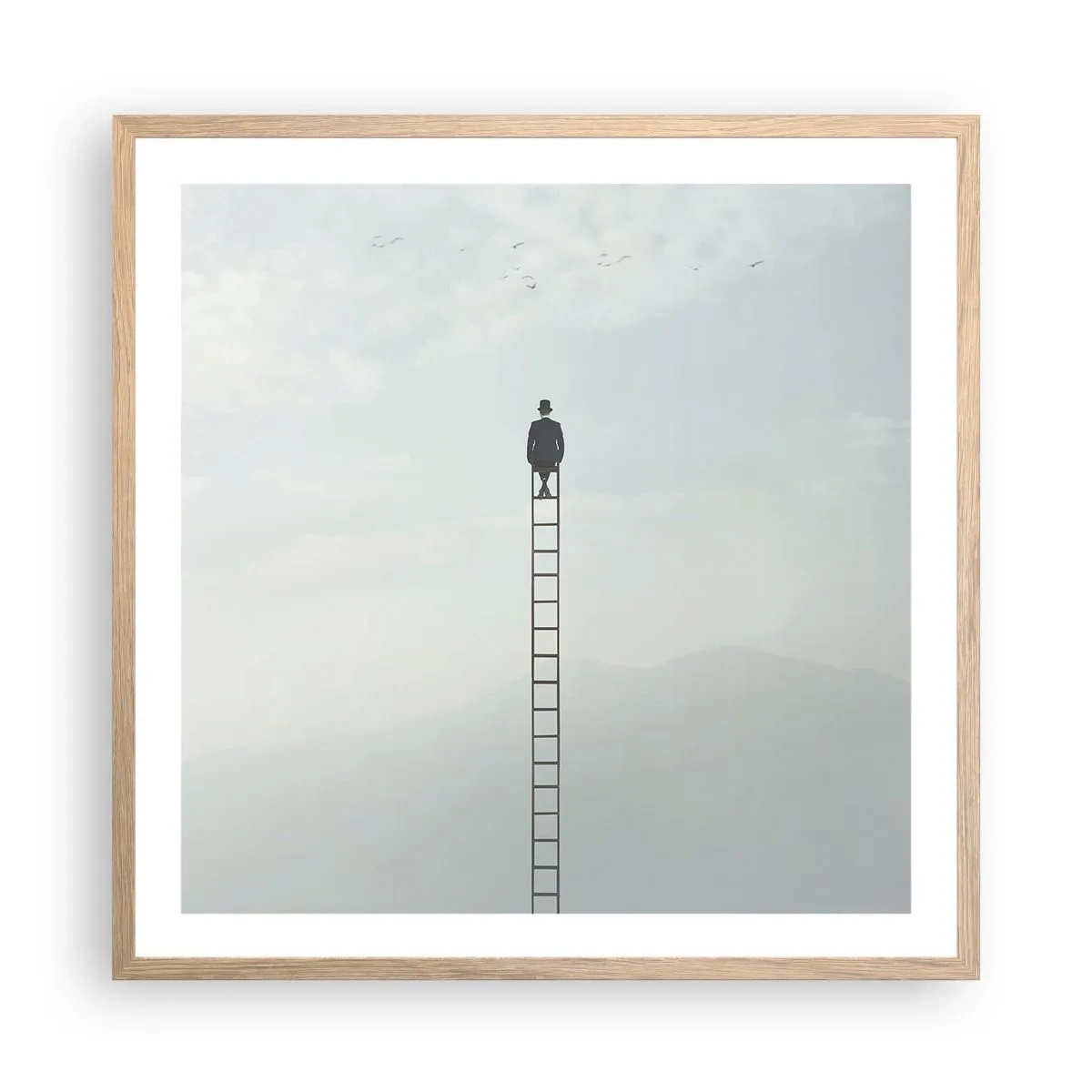 Plagát v ráme zo svetlého duba - Povzniesť sa nad to - 60x60 cm