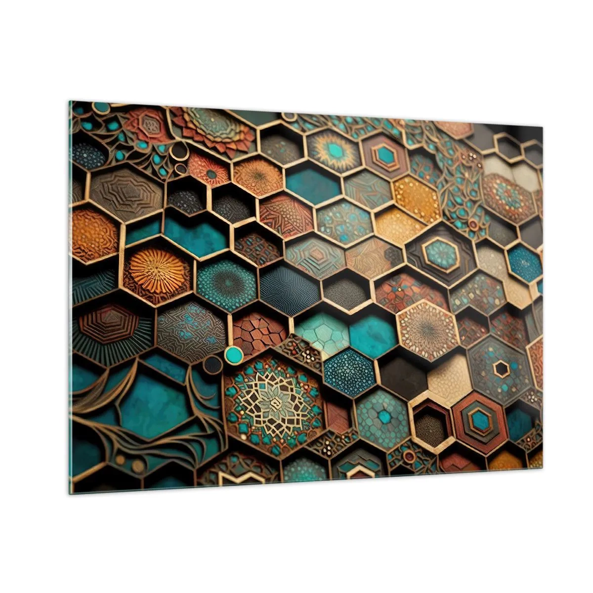 Obraz na skle - Arabské ornamenty – variácia - 100x70 cm