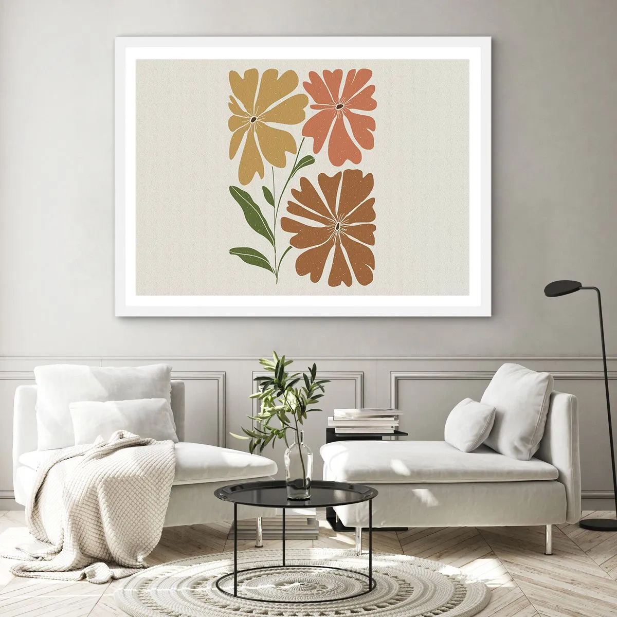 Plagát v bielom ráme - Príroda a geometria - 100x70 cm