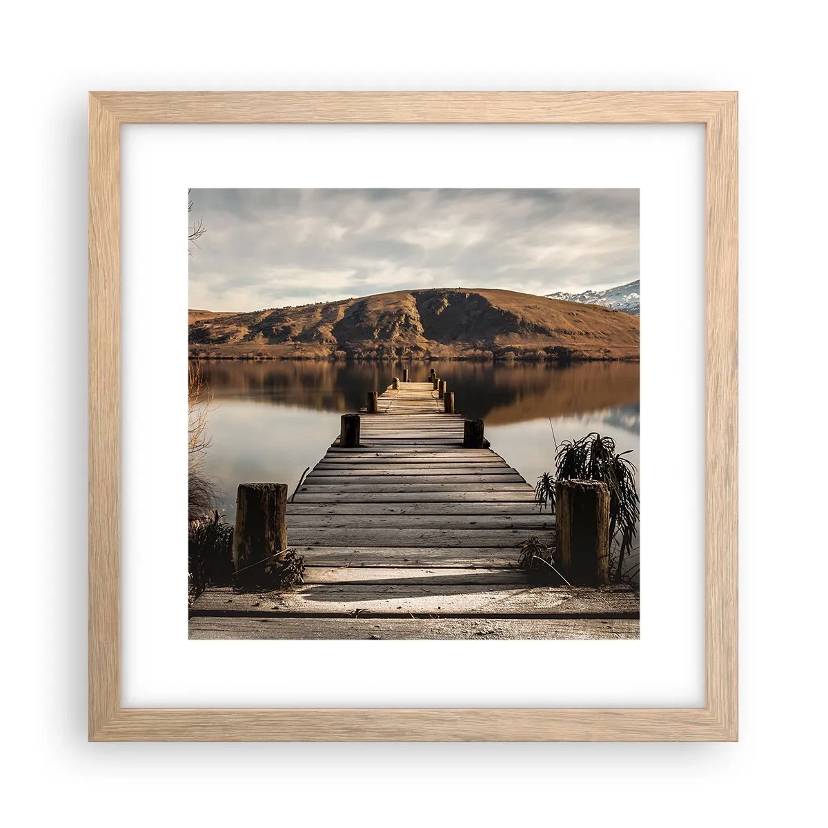 Plagát v ráme zo svetlého duba - Krajina v tichu - 30x30 cm
