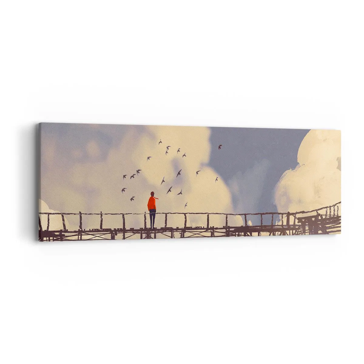 Obraz na plátne - Modrý stesk - 90x30 cm