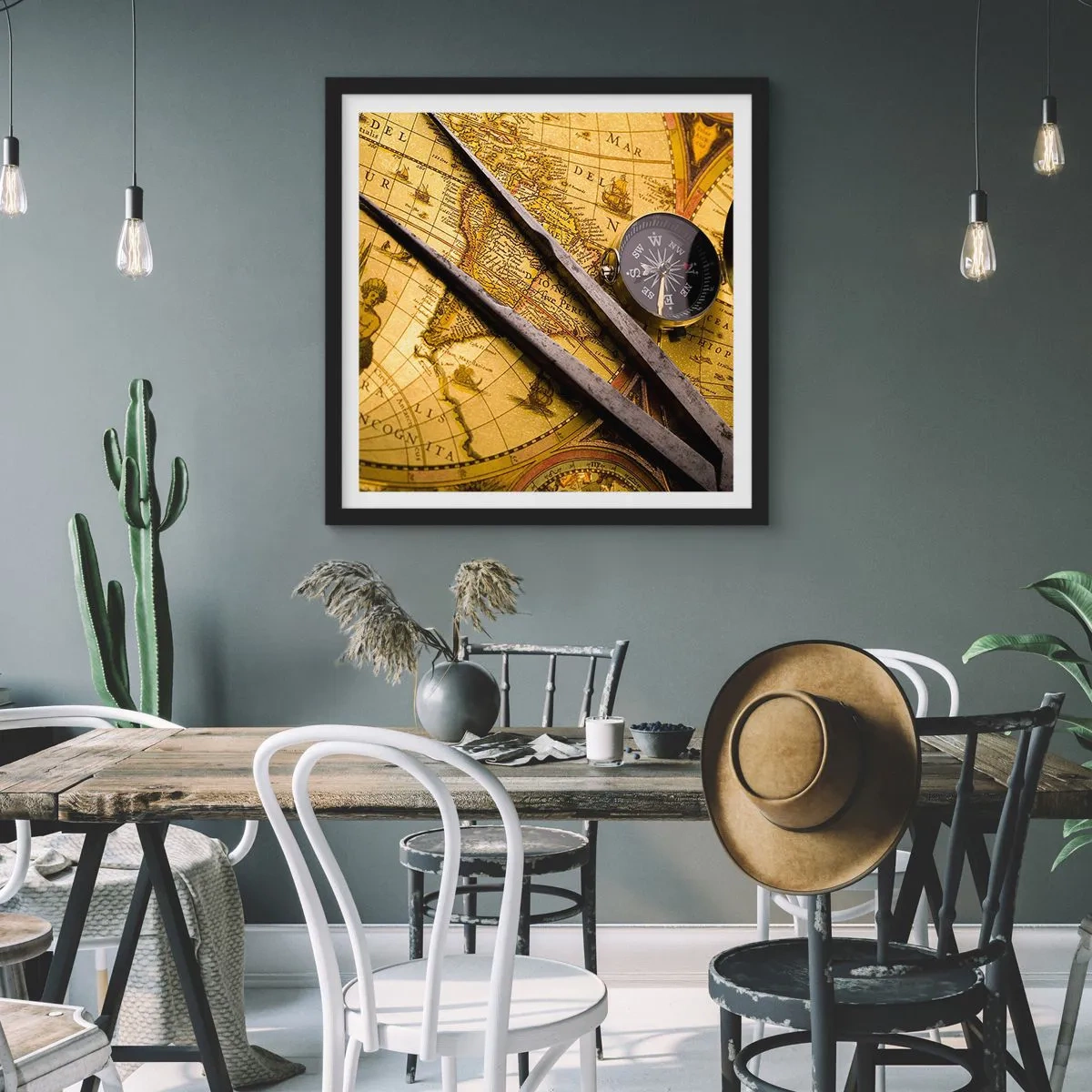 Plagát v čiernom ráme - Kde sú tie poklady? - 50x50 cm