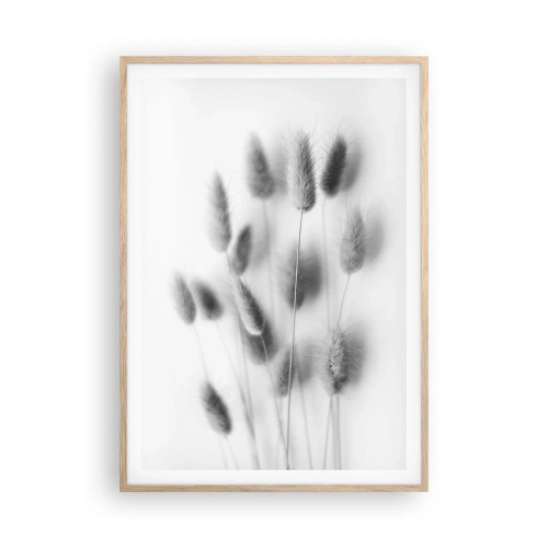 Plagát v ráme zo svetlého duba - Našuchorená tráva - 70x100 cm