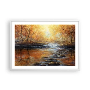 Plagát v bielom ráme - Zlatý potok - 70x50 cm
