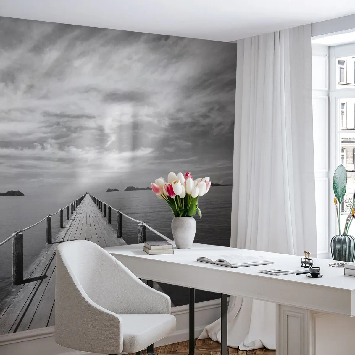 Fototapeta Premium Canvas - Čo tak cesta… - Krajina, More, Drevený most - 150x105 cm