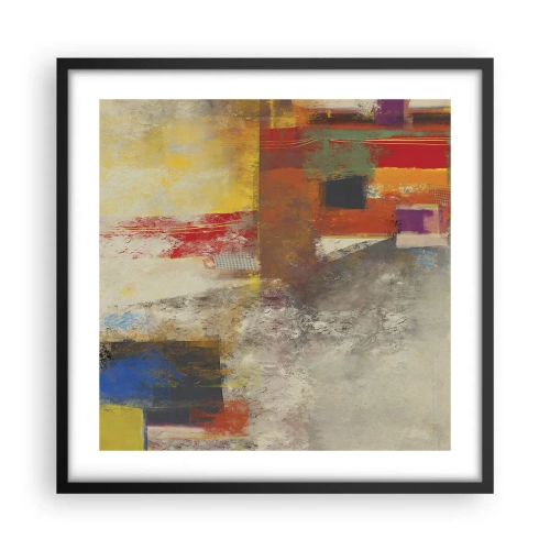 Plagát v čiernom ráme - Geometria farieb - 50x50 cm