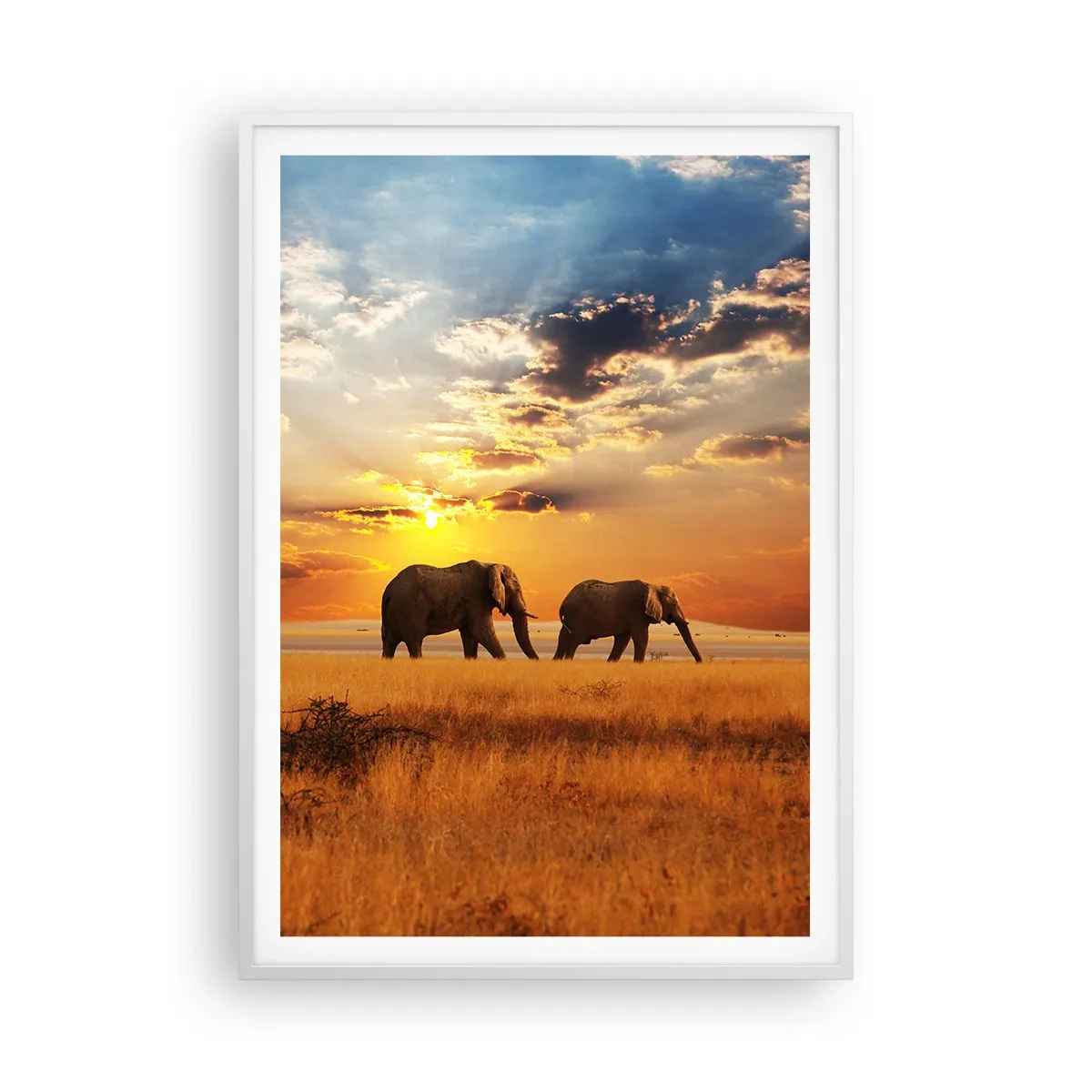 Plagát v bielom ráme - Rodinná prechádzka - 70x100 cm