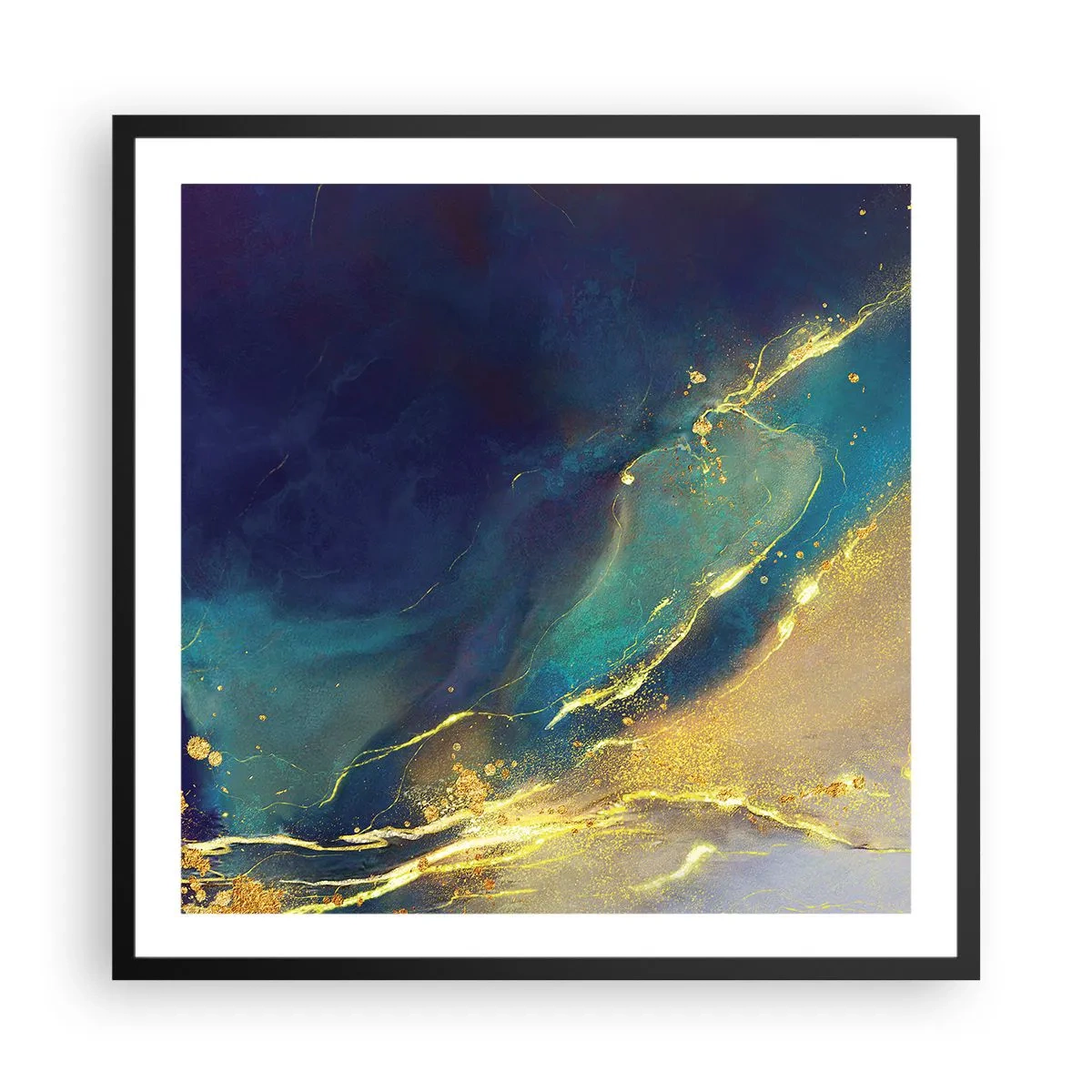 Plagát v čiernom ráme - Zlatý močiar - 60x60 cm