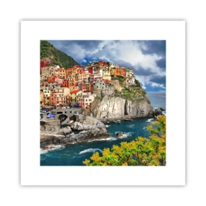 Plagát - Hromádka pritúlená k skalám - 30x30 cm