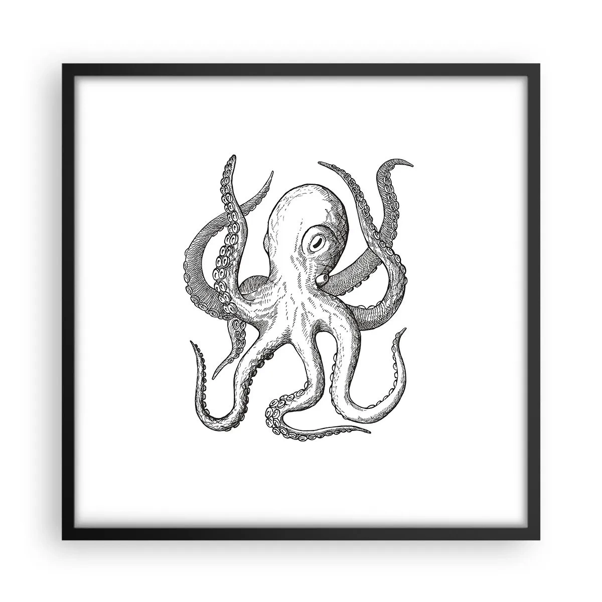 Plagát v čiernom ráme - Tancujúca s vlnami - 50x50 cm