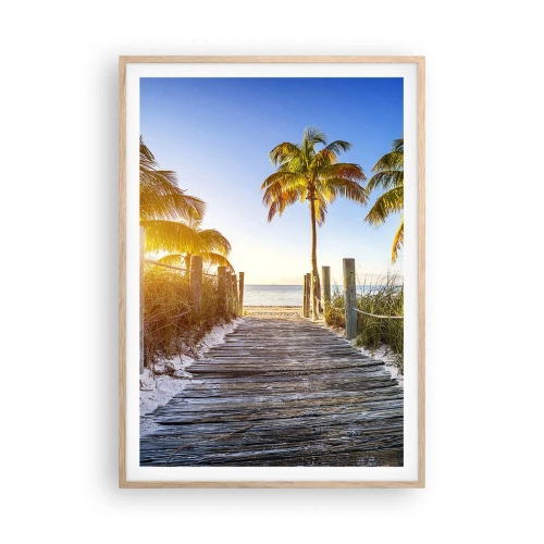 Plagát v ráme zo svetlého duba - Priamo do raja - 70x100 cm
