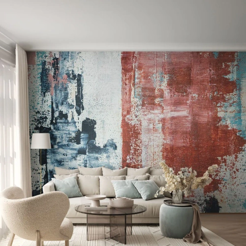 Fototapeta Premium Canvas - Abstraktné pol na pol - Abstrakcia, Kus, Maľovanie - 350x256 cm