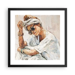Plagát v čiernom ráme - Portrét v plnom slnku - 40x40 cm