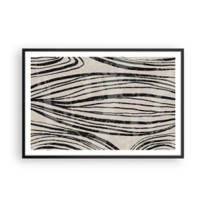 Plagát v čiernom ráme - Močiar s líniami - 91x61 cm