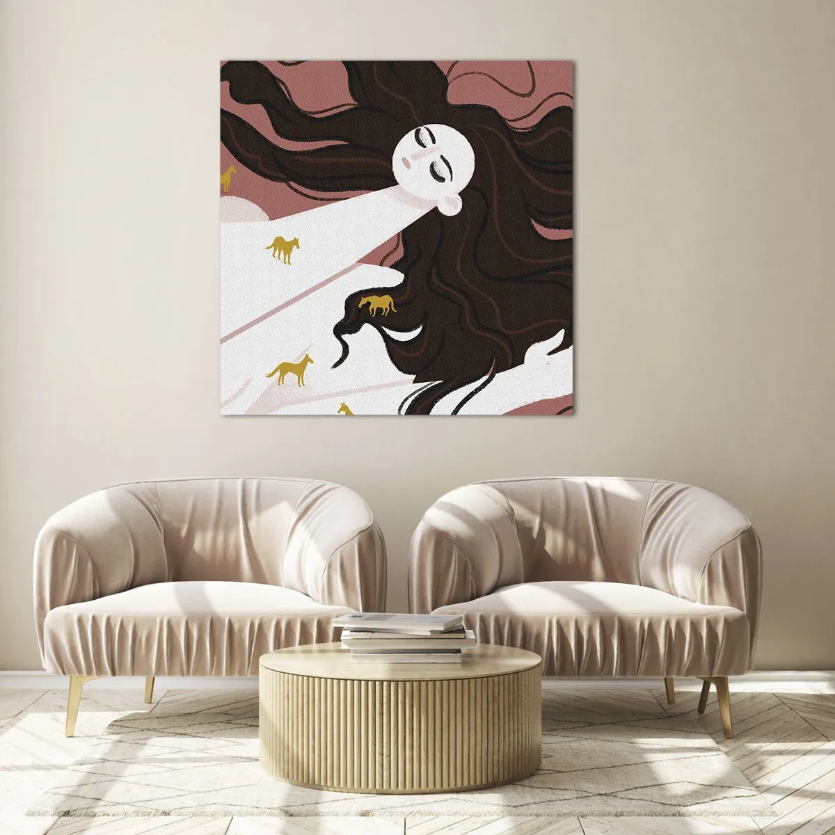 Obraz na skle - Sen o zlatom koni - 40x40 cm