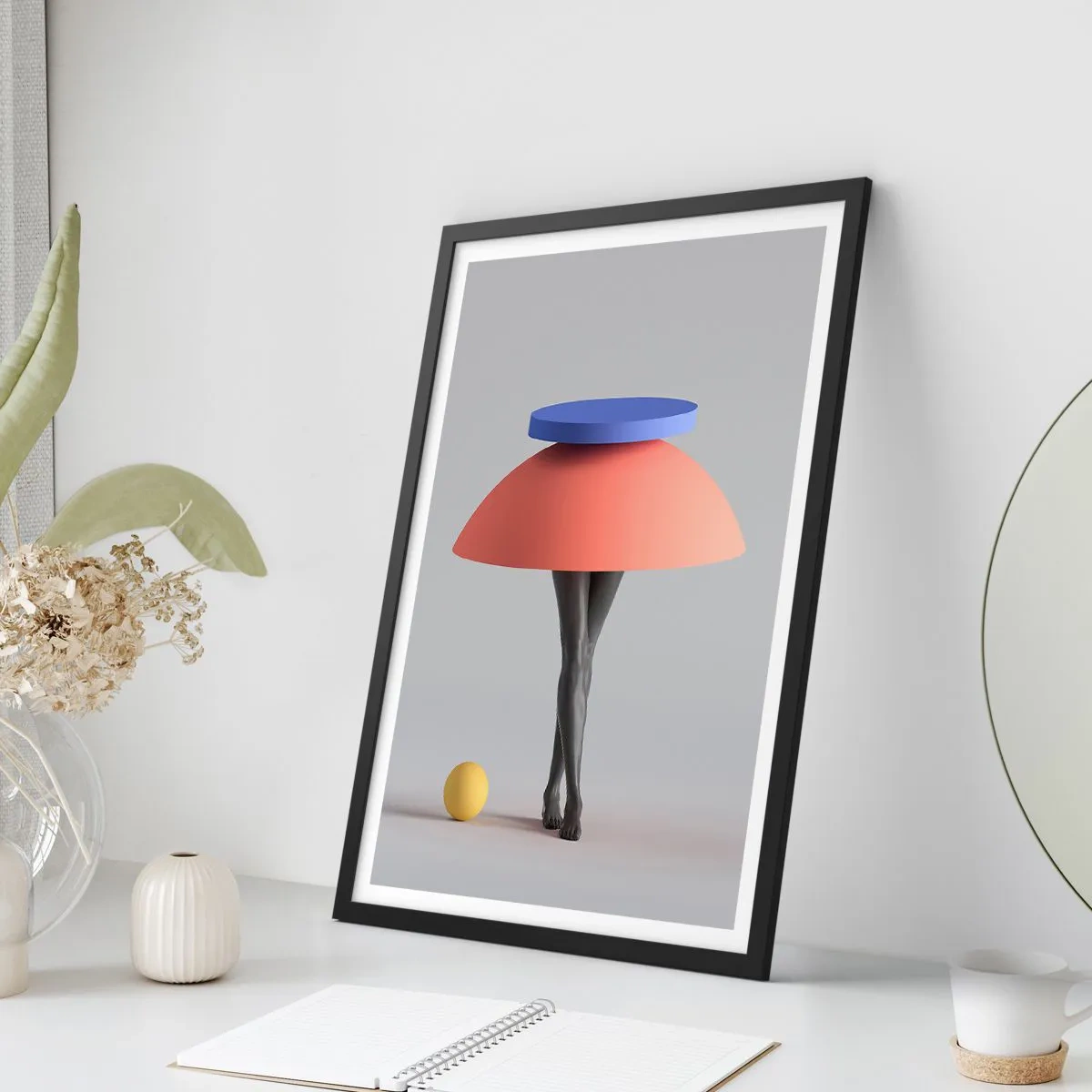 Plagát v čiernom ráme - Surrealistická kompozícia - 70x100 cm