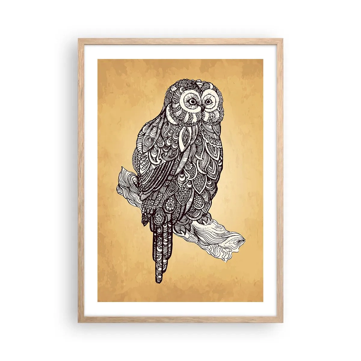 Plagát v ráme zo svetlého duba - Majstrovské ornamenty múdrosti - 50x70 cm