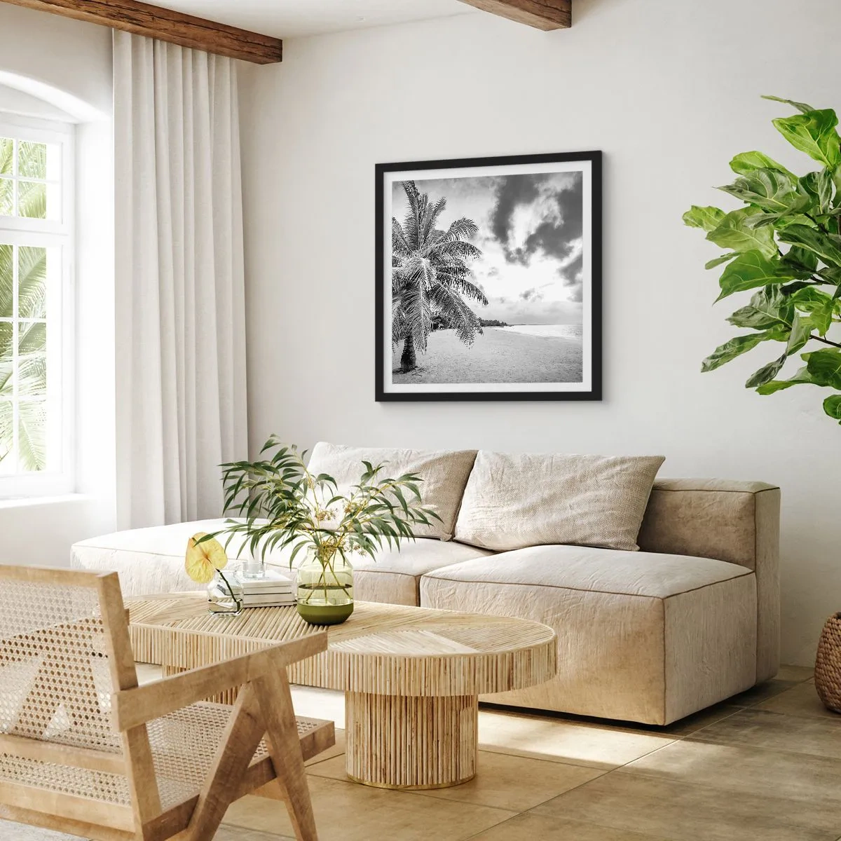 Plagát v čiernom ráme - Keď túžiš po samote…. - 60x60 cm