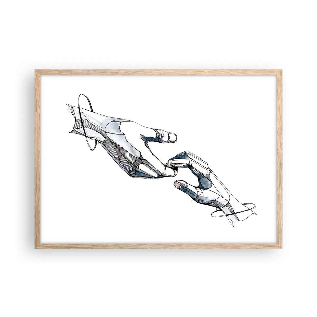 Plagát v ráme zo svetlého duba - Dobré gesto - 70x50 cm