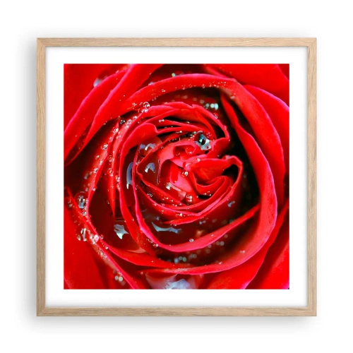 Plagát v ráme zo svetlého duba - V kvapkách rosy - 50x50 cm