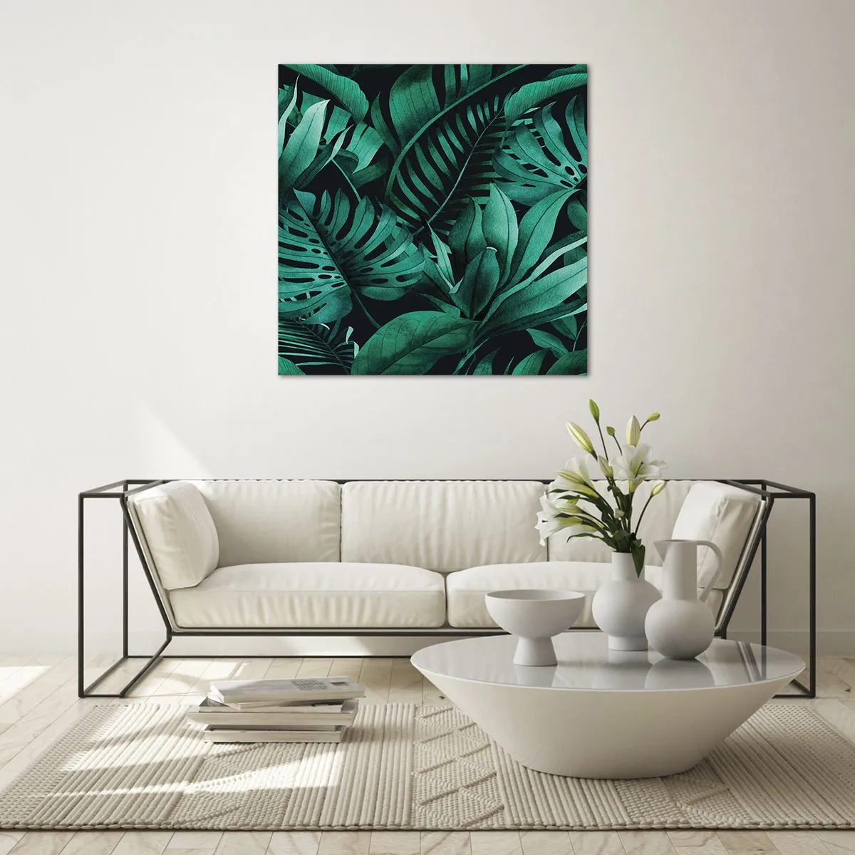 Obraz na skle - Hĺbka tropickej zelene - 40x40 cm