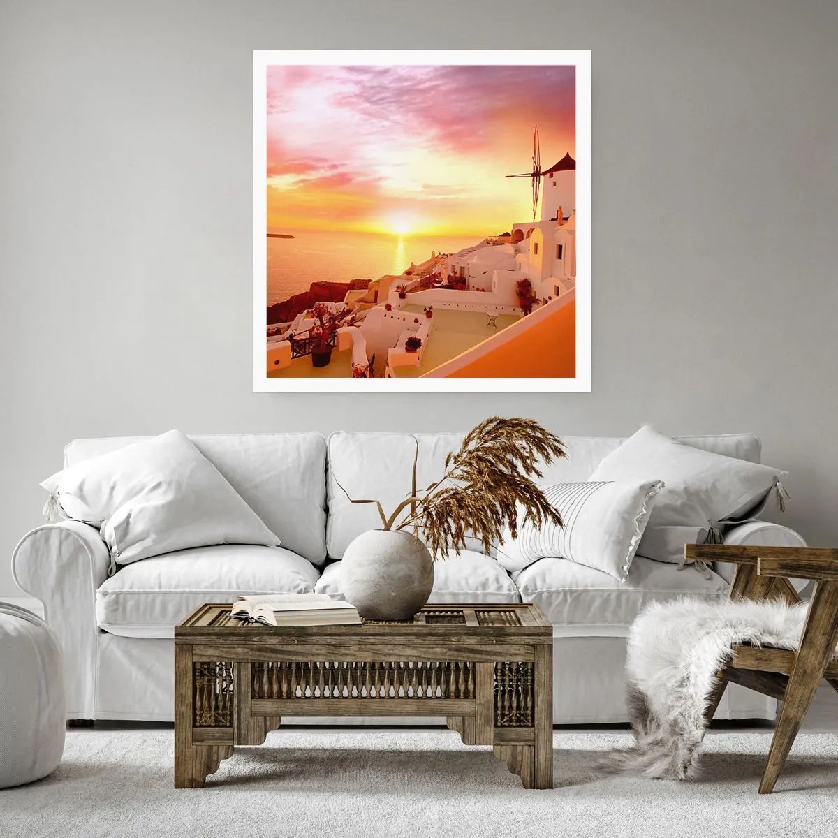 Plagát - Rozplynúť sa v bielej a zlatej - 50x50 cm