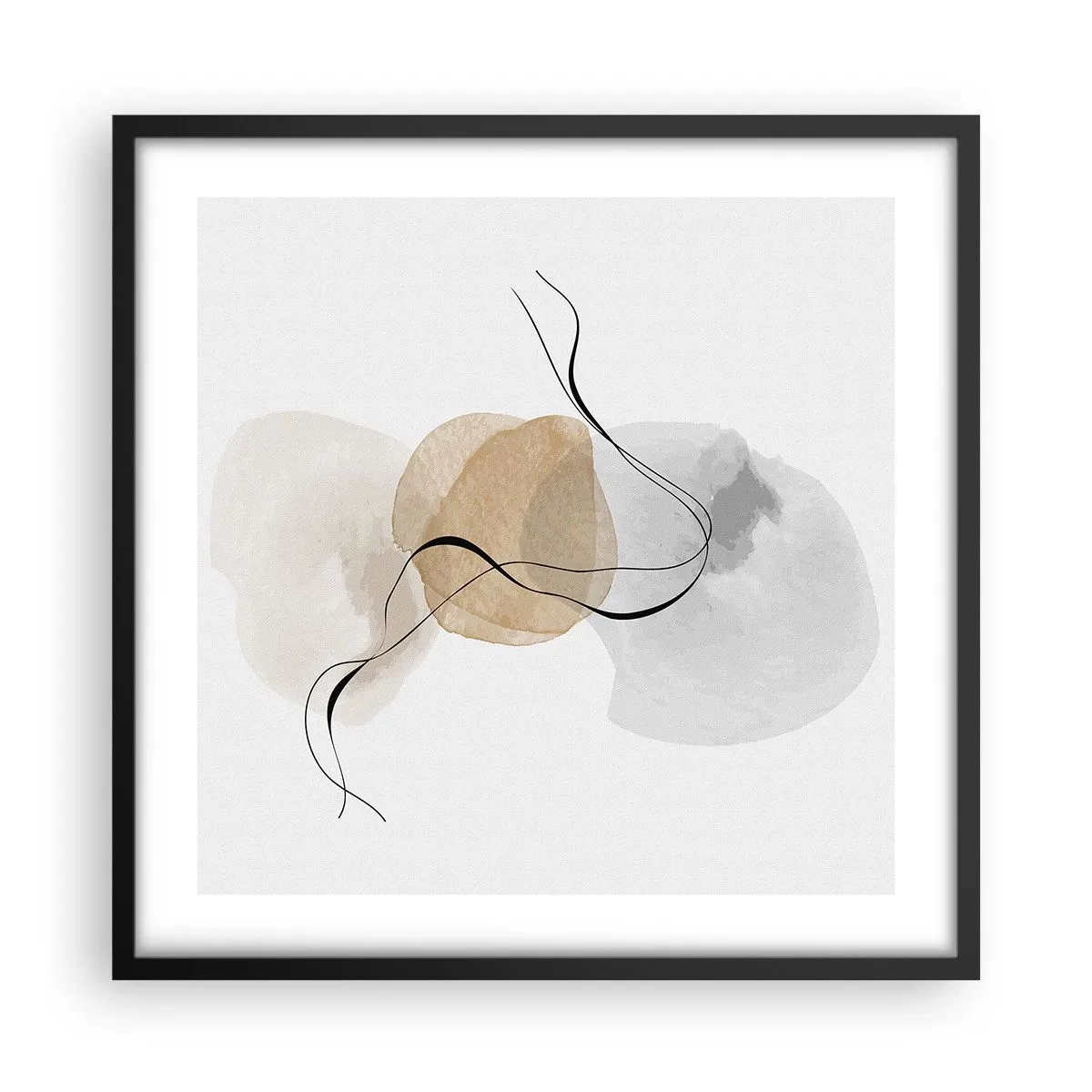 Plagát v čiernom ráme - Vzdušné korálky - 50x50 cm