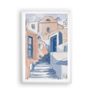 Plagát v bielom ráme - Exotické mesto - 61x91 cm
