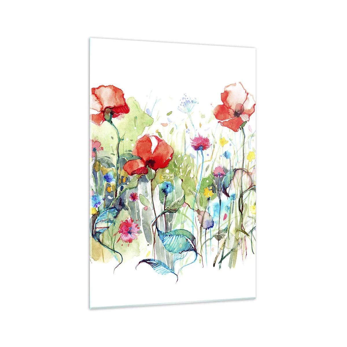 Obraz na skle - Kvitnúca lúka v máji - 70x100 cm