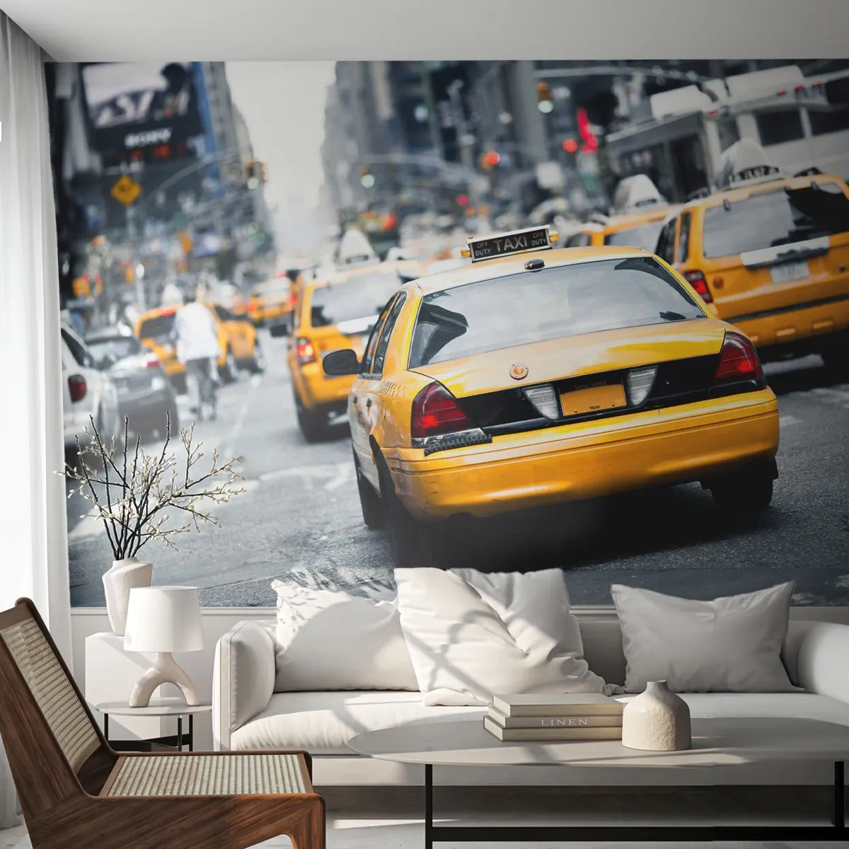 Fototapeta Premium Canvas - Iba v tomto meste - Mesto, New York, Taxi - 500x350 cm