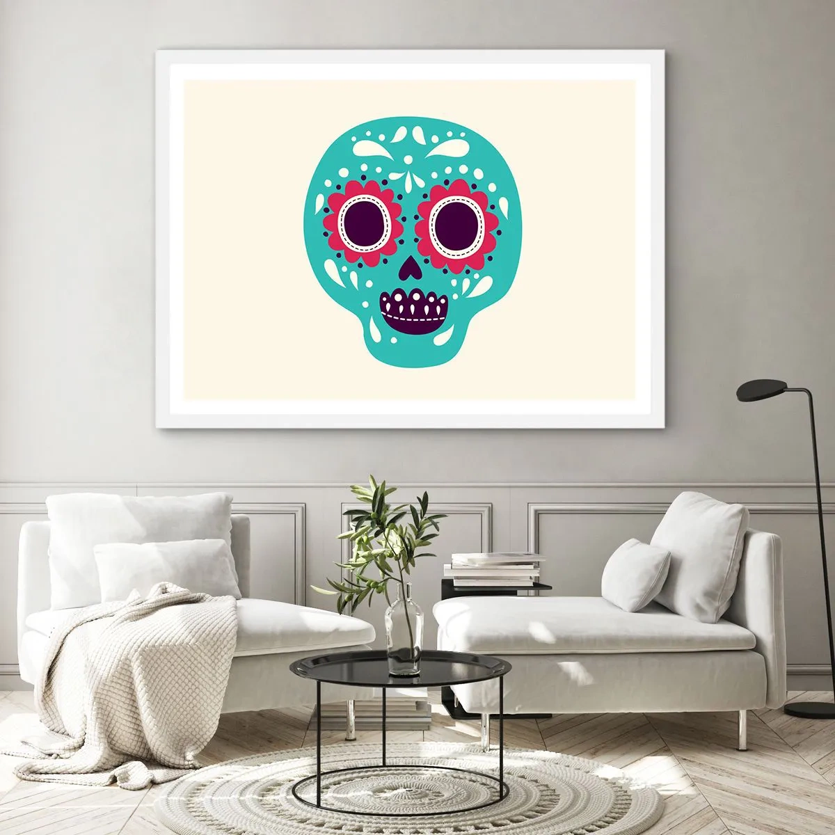 Plagát v bielom ráme - Život – zábava až do smrti - 100x70 cm