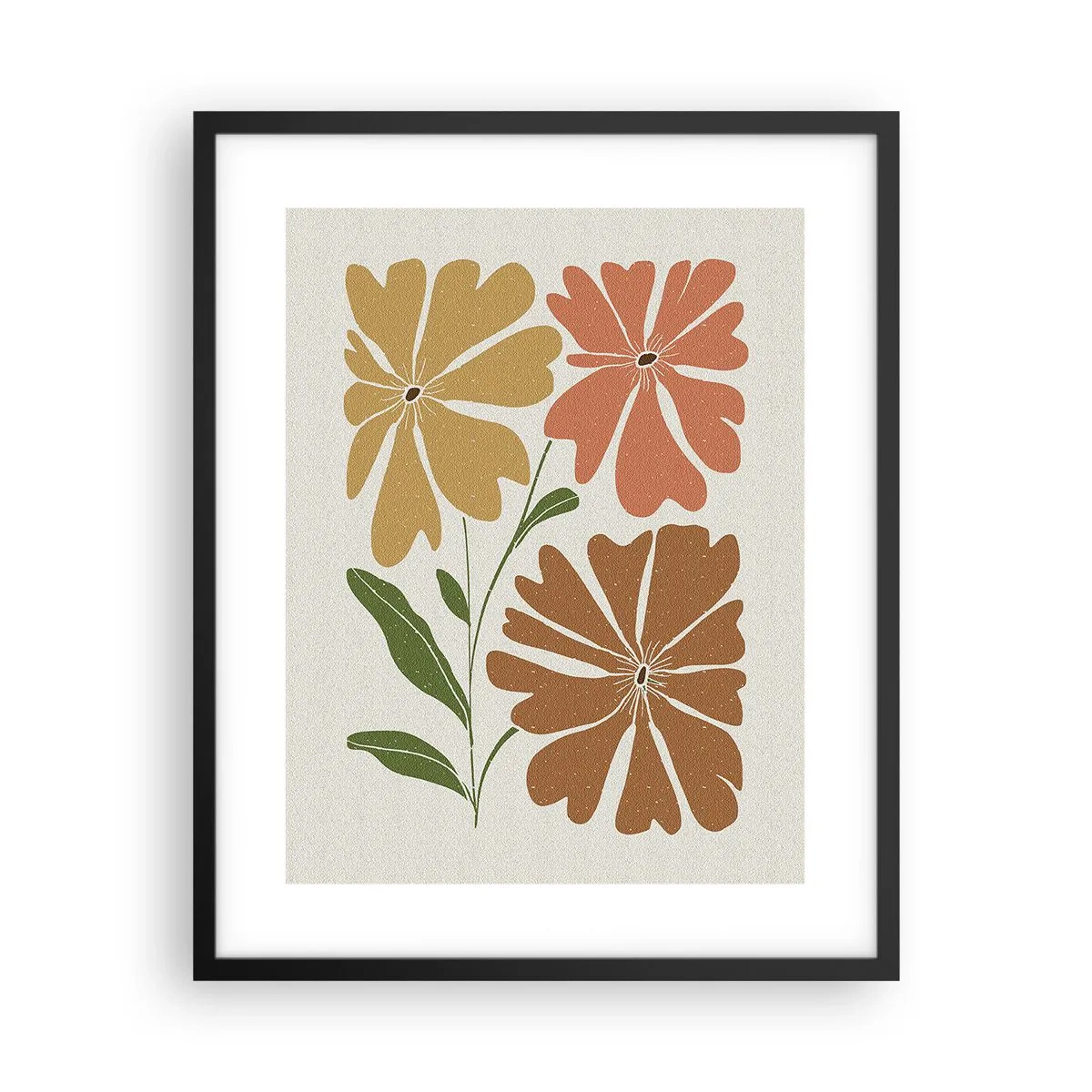 Plagát v čiernom ráme - Príroda a geometria - 40x50 cm