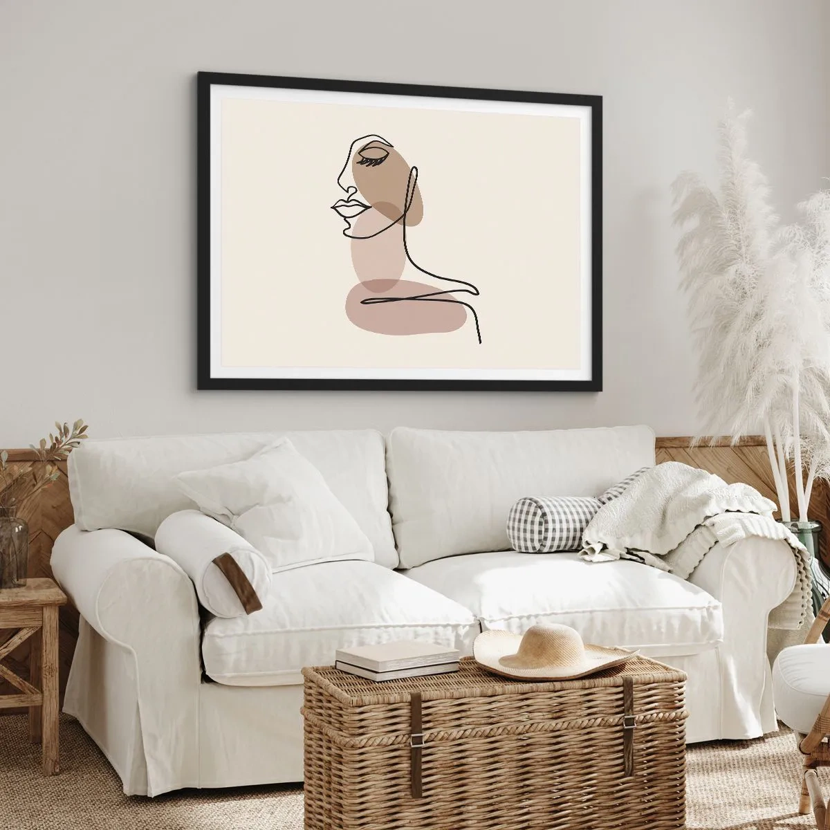 Plagát v čiernom ráme - Určitá línia krásy - 70x50 cm
